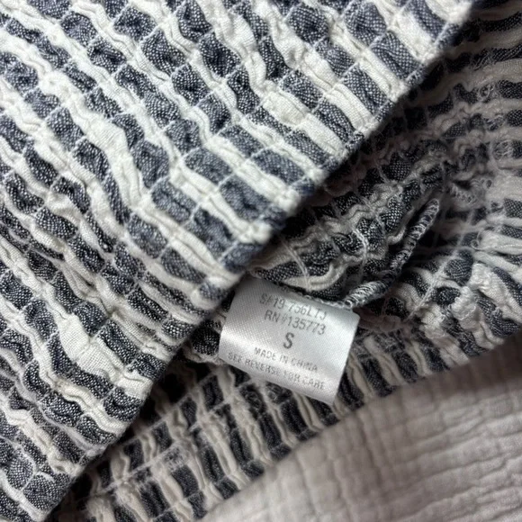 Pants Store Chic Blue Striped Ruffle Crop Top - Picture 4 of 5